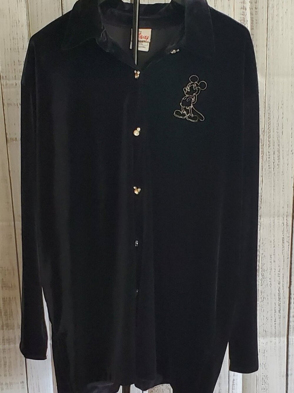 Disney Store Women's Button Down Top for Women Size XL Deep Blue Velvet
